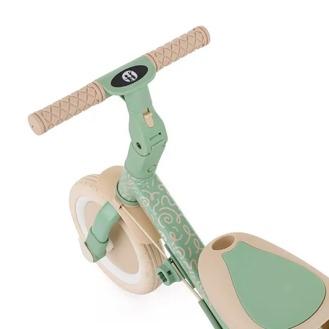 Tricicleta, Petite&Mars, Turbo, Editie limitata, 5 in 1, Multifunctionala, Vehicul de impins, Bicicleta cu/fara pedale, Cu maner de ghidaj, Detasabil, Roti din cauciuc, Pana la 25 kg, 1.5-5 ani, Green Twist BYN613480