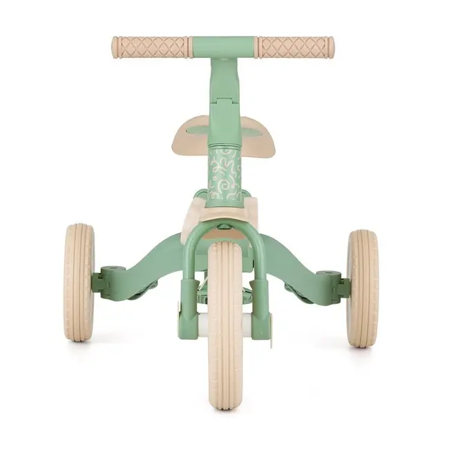 Tricicleta, Petite&Mars, Turbo, Editie limitata, 5 in 1, Multifunctionala, Vehicul de impins, Bicicleta cu/fara pedale, Cu maner de ghidaj, Detasabil, Roti din cauciuc, Pana la 25 kg, 1.5-5 ani, Green Twist BYN613480