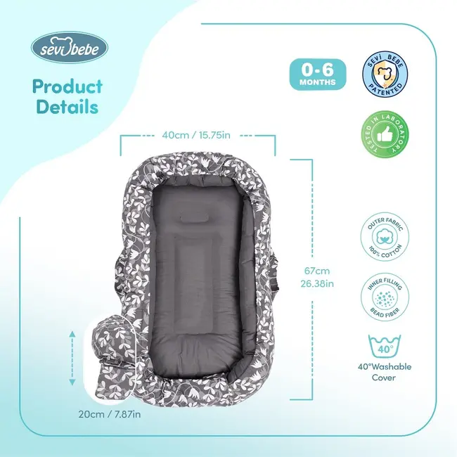 Co-sleeper anti-reflux Ivy SeviBebe BBKSEV_273-214