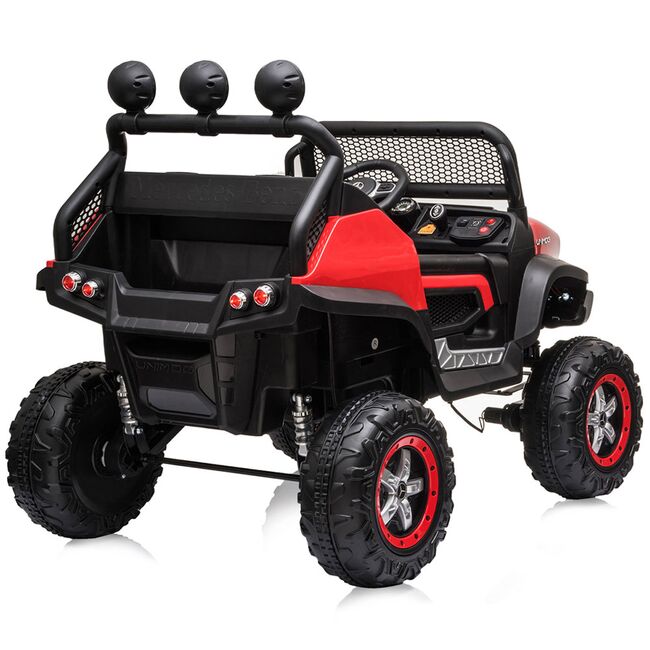 Masinuta electrica Chipolino OffRoad Mercedes Unimog cu scaun din piele si roti EVA red HUBELJMUNIM02R