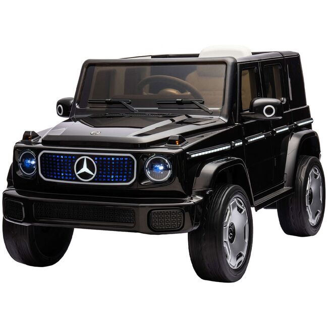 Masinuta electrica Chipolino SUV Mercedes EQG cu scaun din piele si roti EVA black HUBELJMBEQG01B