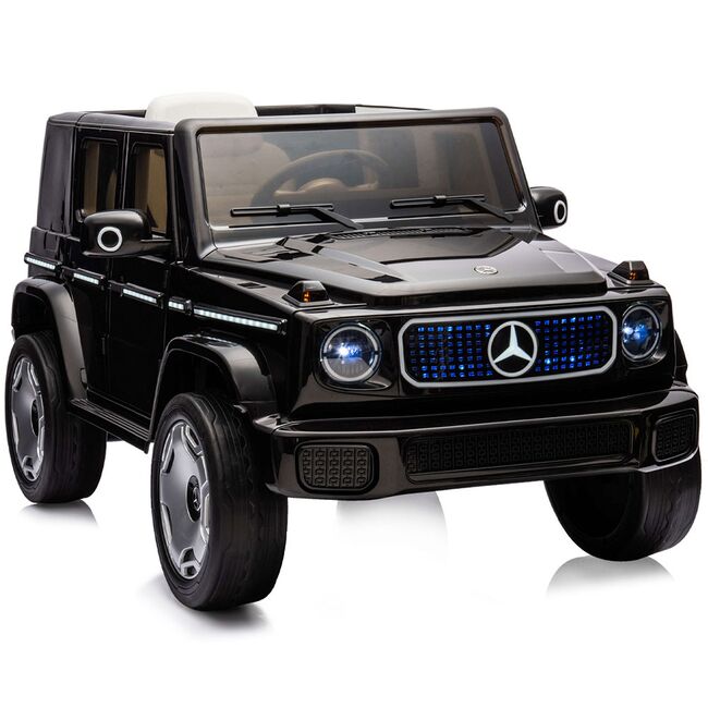 Masinuta electrica Chipolino SUV Mercedes EQG cu scaun din piele si roti EVA black HUBELJMBEQG01B