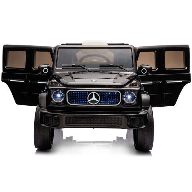 Masinuta electrica Chipolino SUV Mercedes EQG cu scaun din piele si roti EVA black HUBELJMBEQG01B
