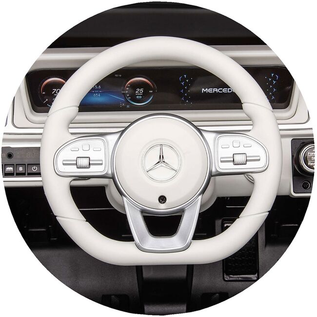 Masinuta electrica Chipolino SUV Mercedes EQG cu scaun din piele si roti EVA black HUBELJMBEQG01B