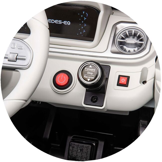 Masinuta electrica Chipolino SUV Mercedes EQG cu scaun din piele si roti EVA black HUBELJMBEQG01B