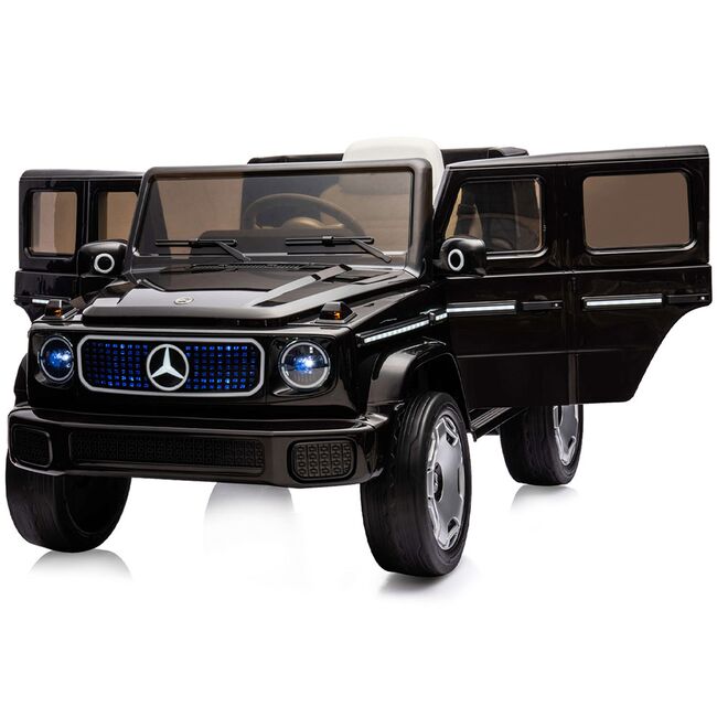 Masinuta electrica Chipolino SUV Mercedes EQG cu scaun din piele si roti EVA black HUBELJMBEQG01B