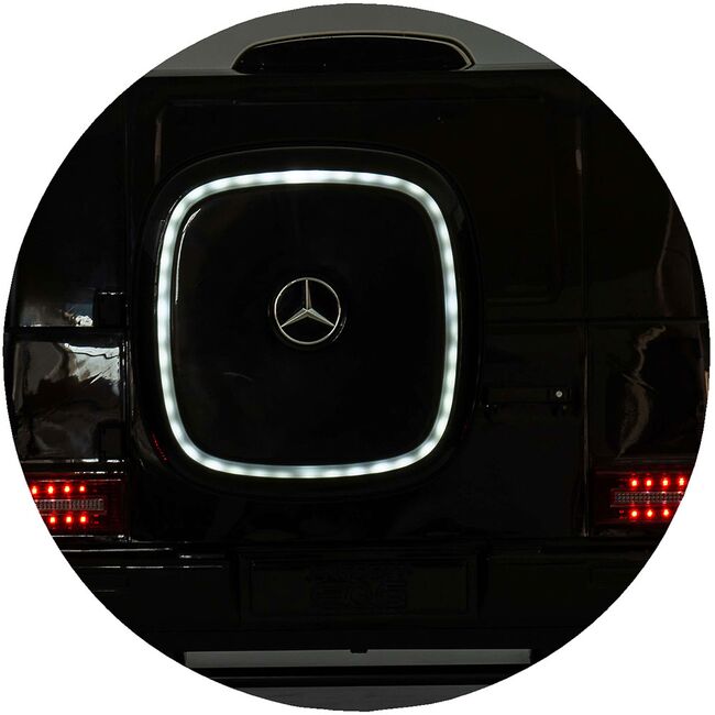 Masinuta electrica Chipolino SUV Mercedes EQG cu scaun din piele si roti EVA black HUBELJMBEQG01B