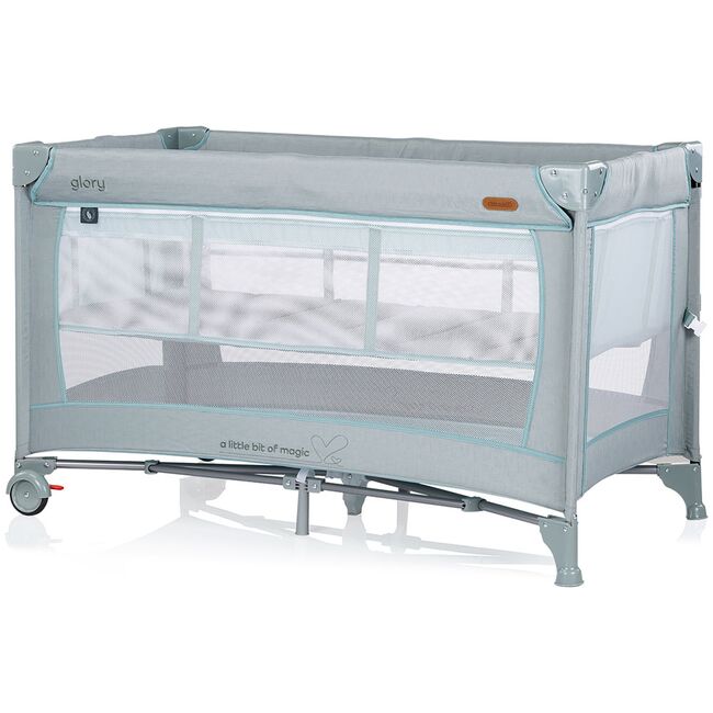 Patut pliabil Chipolino Glory cu laterala culisanta basil HUBKOSIGL2503BA