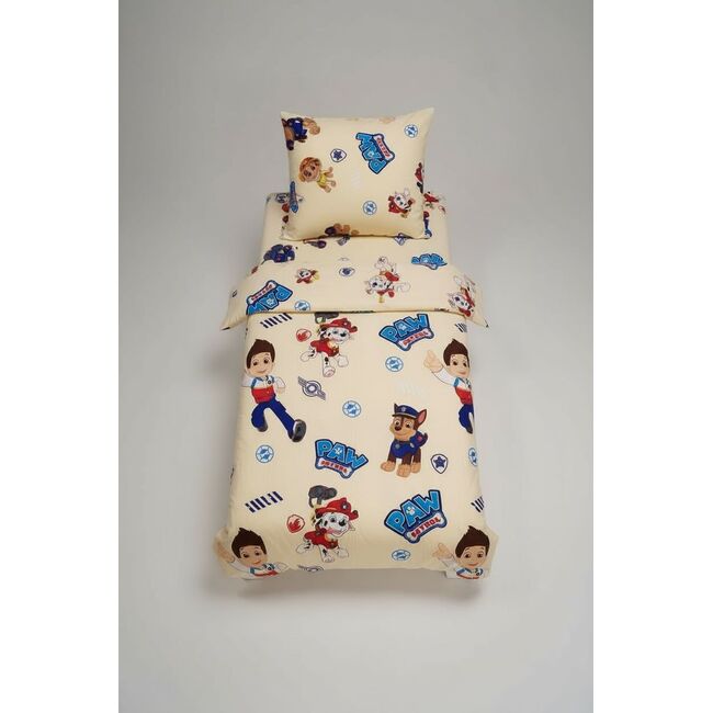 Set pilota si perna din bumbac ranforce cu Paw Patrol Crem pentru pat 2-8 / 2-12 ani - ASC6427968007492