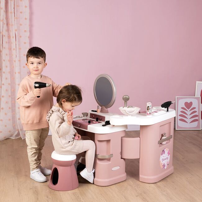 Salon de infrumusetare Smoby My Beauty Center roz cu 26 accesorii HUBS7600320256
