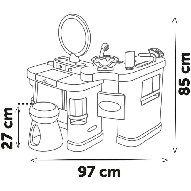 Salon de infrumusetare Smoby My Beauty Center roz cu 26 accesorii HUBS7600320256