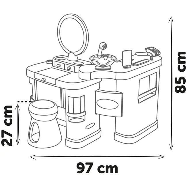 Salon de infrumusetare Smoby My Beauty Center roz cu 26 accesorii HUBS7600320256