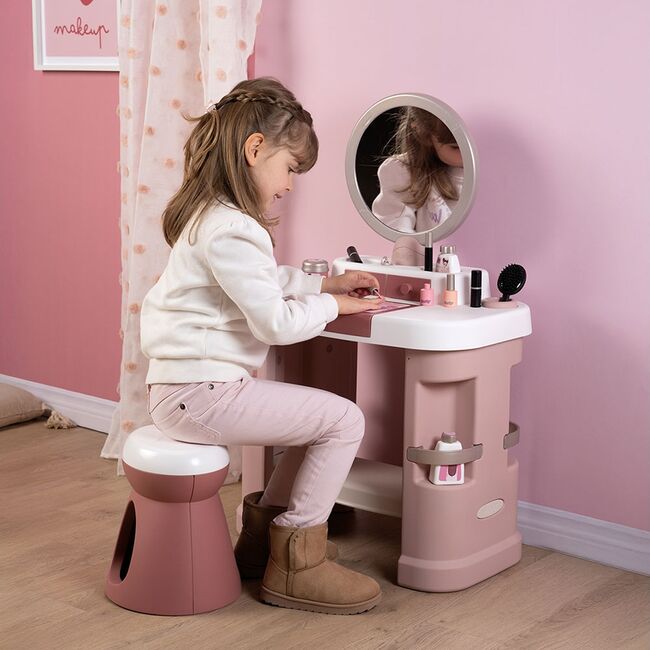 Salon de infrumusetare Smoby My Beauty Dressing Table roz cu 15 accesorii HUBS7600320257