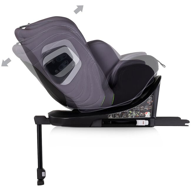 Scaun auto Chipolino Clima Air I-Size 40-150 cm cu sistem Isofix si sezut rotativ anthracite HUBSTKCLA2504AN
