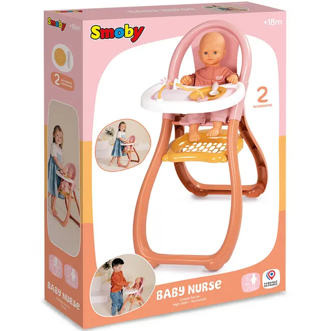 Scaun de masa pentru papusa Smoby Baby Nurse Highchair HUBS7600220388