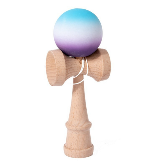 Kendama cauciucată Grip 18 cm, Gradient Albastru Alb Violet, antiderapant - ASC6427968007720