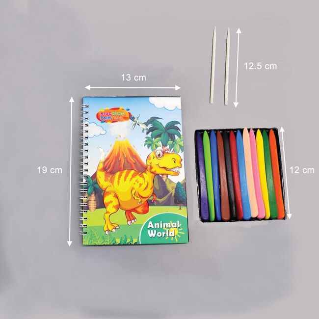 Set 4 caiete de colorat razuibile cu diverse teme si cu 12 culori, rechizite scolare, multicolor, 19 cm X 13 cm SUPKC_CAIETE_RAZ1