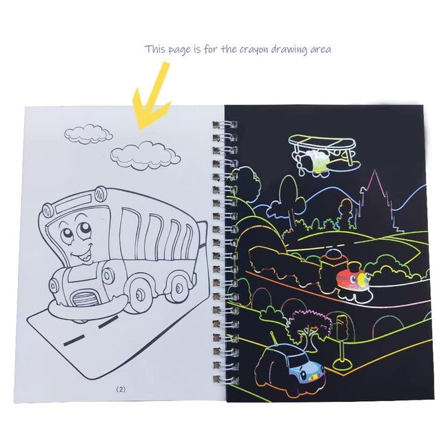 Set 4 caiete de colorat razuibile cu diverse teme si cu 12 culori, rechizite scolare, multicolor, 19 cm X 13 cm SUPKC_CAIETE_RAZ1