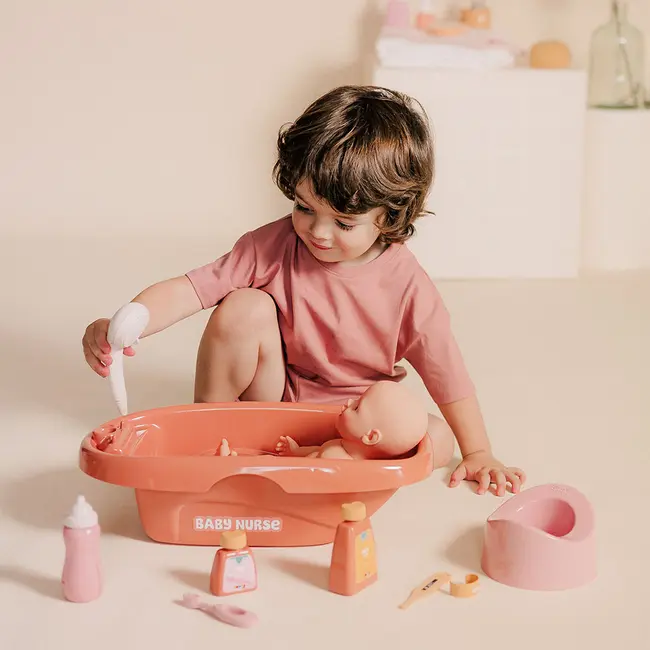 Set de baie pentru papusa Smoby Baby Nurse Bath cu 8 accesorii HUBS7600220383