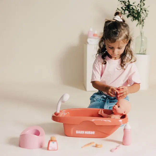 Set de baie pentru papusa Smoby Baby Nurse Bath cu 8 accesorii HUBS7600220383