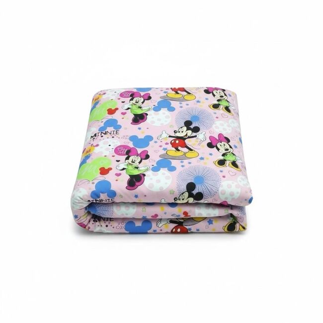 Set pilota si perna din bumbac ranforce cu Mickey si Minnie roz pentru pat 2-8 / 2-12 ani -ASC6427968007447