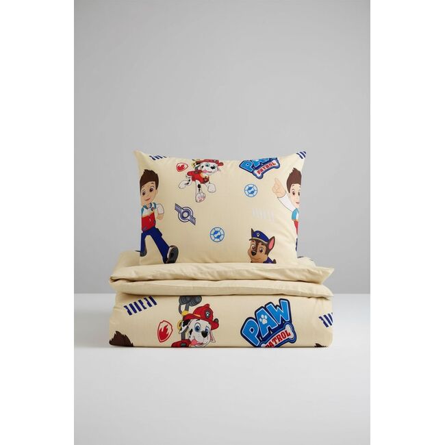 Set pilota si perna din bumbac ranforce cu Paw Patrol Crem pentru pat 2-8 / 2-12 ani - ASC6427968007492