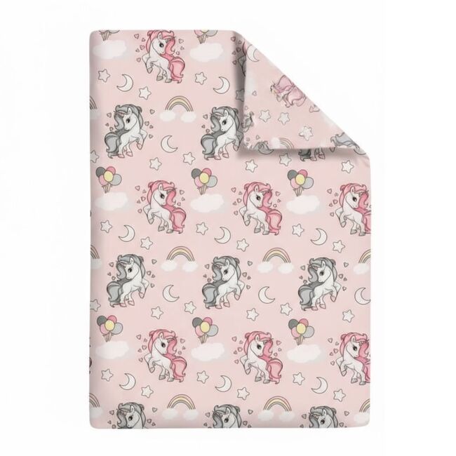 Pilota din bumbac ranforce cu Unicorni pentru pat 2-8 / 2-12 ani - ASC6427968007577