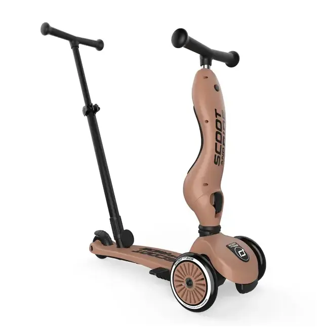 Trotineta Copii Cu Sezut Si Maner, Transformabila 3in1, Highwaykick 1 Push And Go Mocha, 1-5 Ani, Pana La 50 Kg, Scoot  Ride Pjb820