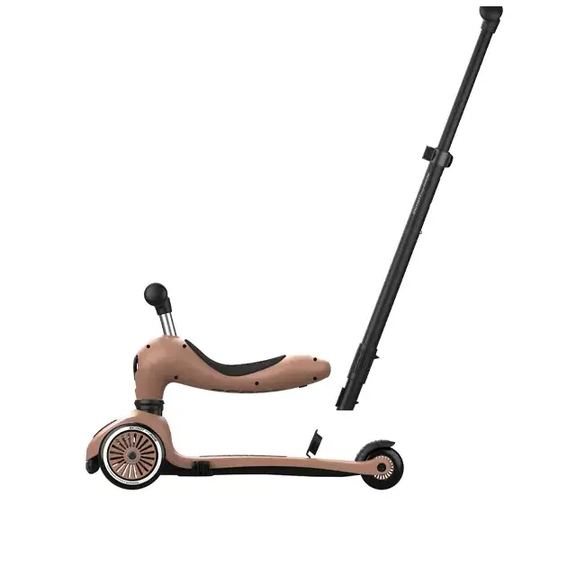 Trotineta Copii Cu Sezut Si Maner, Transformabila 3in1, Highwaykick 1 Push And Go Mocha, 1-5 Ani, Pana La 50 Kg, Scoot  Ride Pjb820