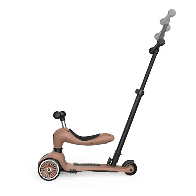Trotineta Copii Cu Sezut Si Maner, Transformabila 3in1, Highwaykick 1 Push And Go Mocha, 1-5 Ani, Pana La 50 Kg, Scoot  Ride Pjb820