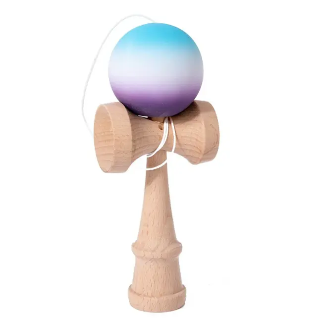 Kendama cauciucată Grip 18 cm, Gradient Albastru Alb Violet, antiderapant - ASC6427968007720