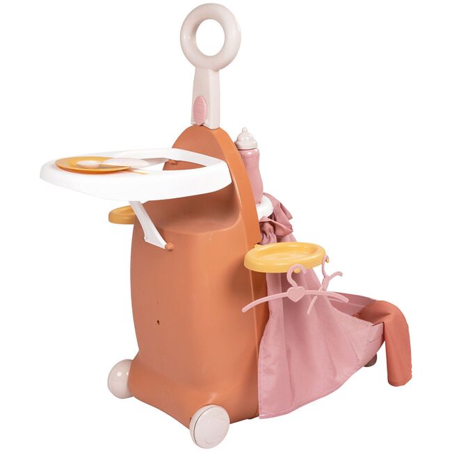 Valiza multifunctionala pentru papusi Smoby Baby Nurse Nursery Suitcase 3 in 1 cu 6 accesorii HUBS7600220392