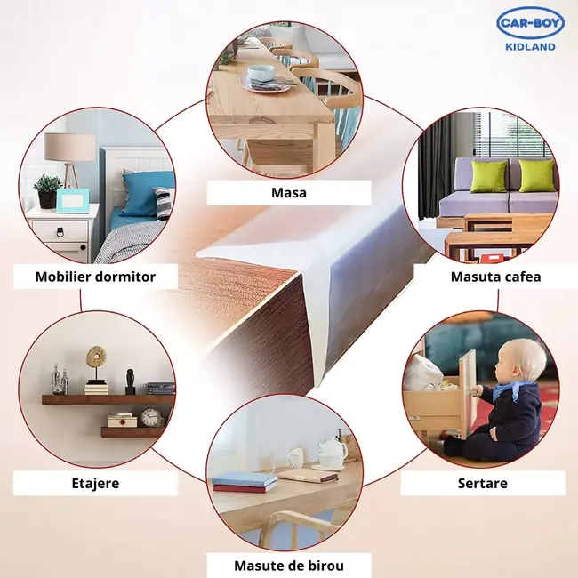 Banda protectie colturi, transparenta, 40cm, set 2 buc