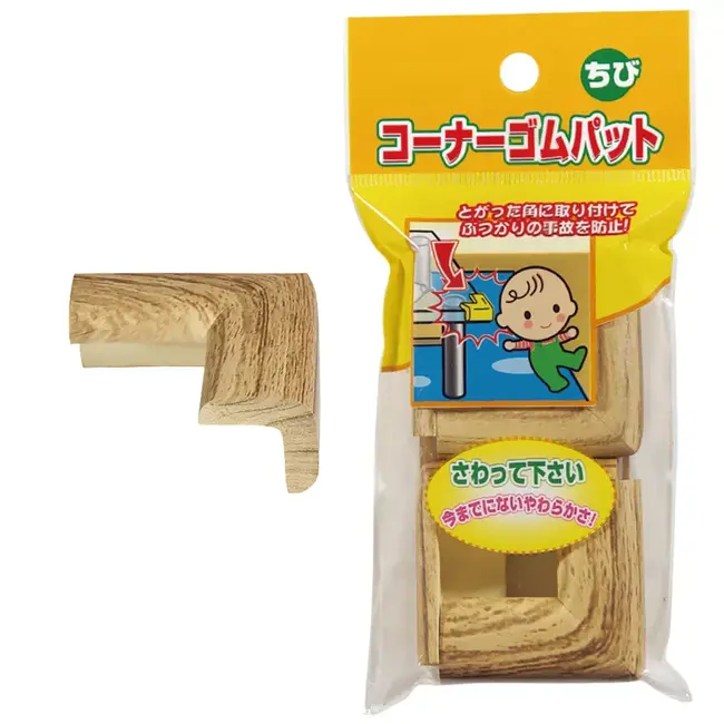 Protectie colturi, culoarea lemnului,  set 4 buc