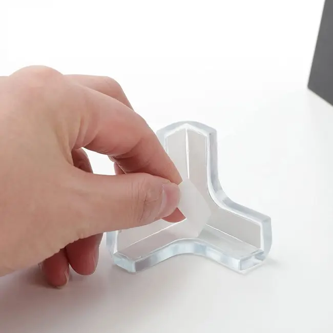 Protectie colturi mobila, trei laturi, transparent, 4 buc