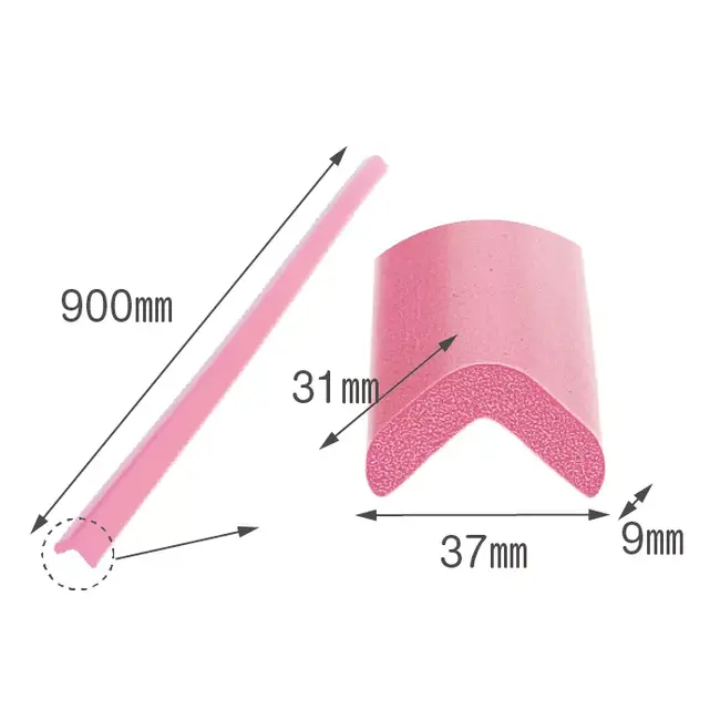 Banda de protectie mobilier, din spuma, 90cm, roz pastel