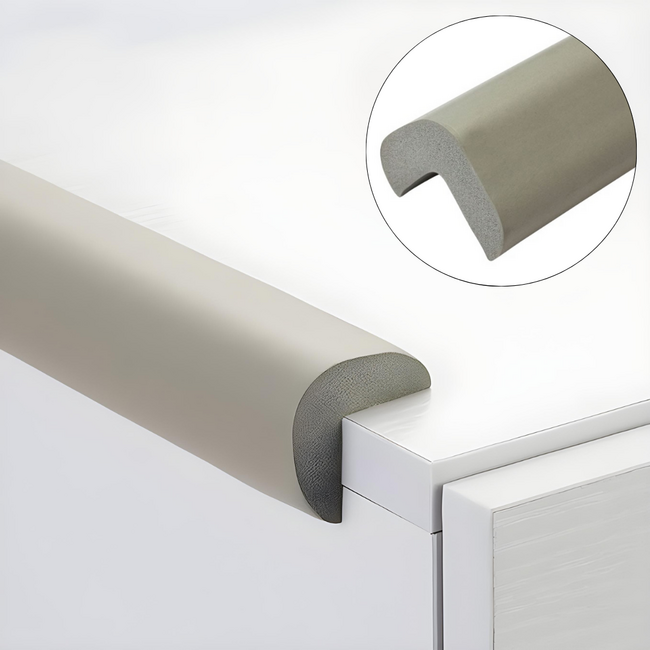 Banda protectie muchii, din spuma, 90cm, gri deschis