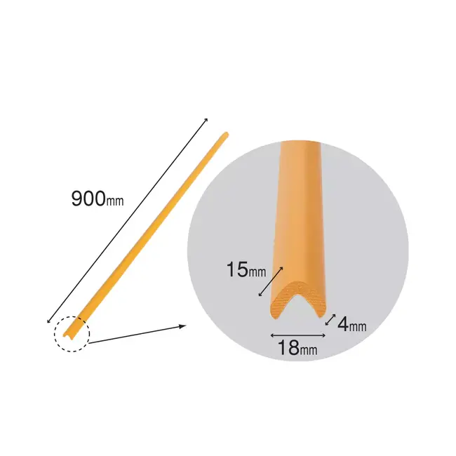 Banda protectie muchii, din spuma, 90cm, gri deschis