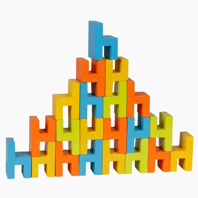 Joc de echilibru pentru copii, de lemn, 24 piese, goki