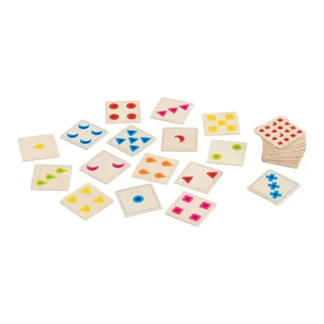 Joc de memorie, sortare si asociere culori si forme, din lemn, 30 piese, goki
