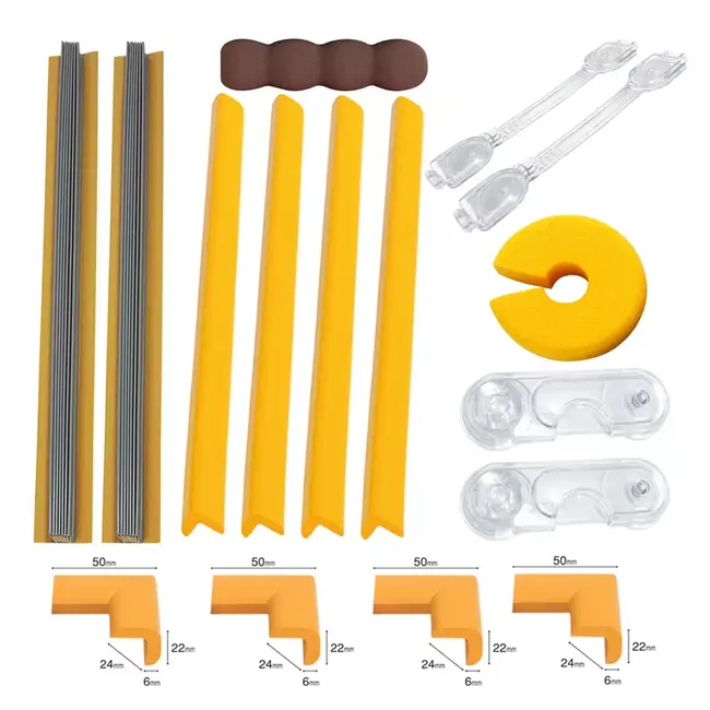 Pachet protectii copii, 16 piese, galben