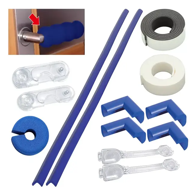 Pachet sisteme de siguranta copii, 14 piese, albastru