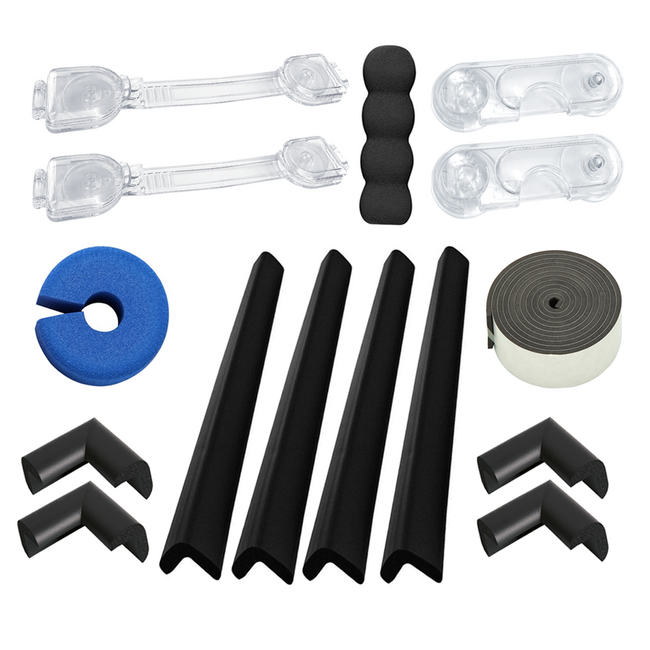 Pachet sisteme siguranta copii, 15 piese, negru