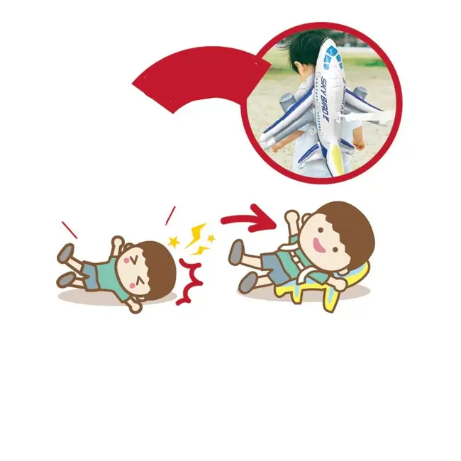 Perna bebelus tip rucsac, ham 3 in 1 ,   protectie cap si spate cu design avion