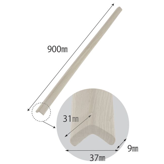 Banda protectie colturi, din spuma, culoarea lemnului alb, 90cm