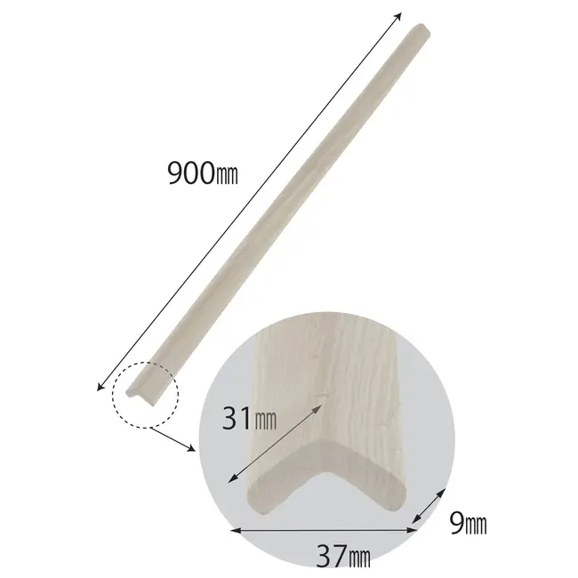 Banda protectie colturi, din spuma, culoarea lemnului alb, 90cm