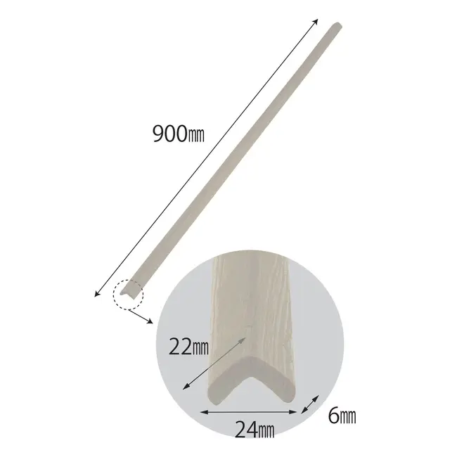 Banda protectie colturi, din spuma, culoarea lemnului alb, 90cm