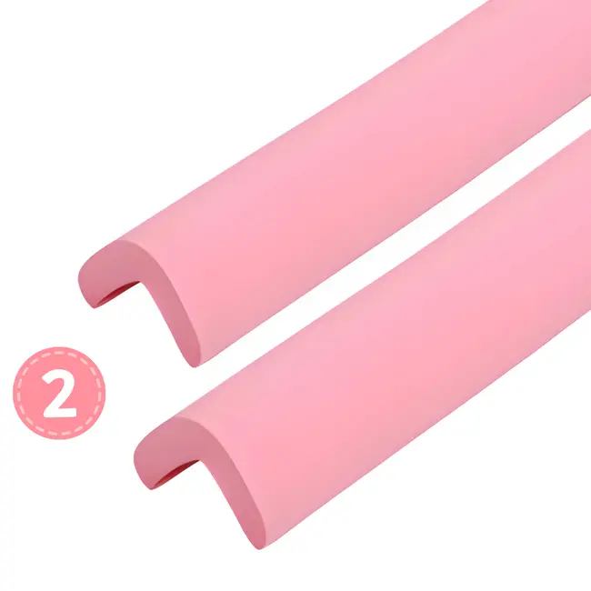 Banda protectie muchii si margini set 2 buc 40cm spuma roz pastel   carboysafety