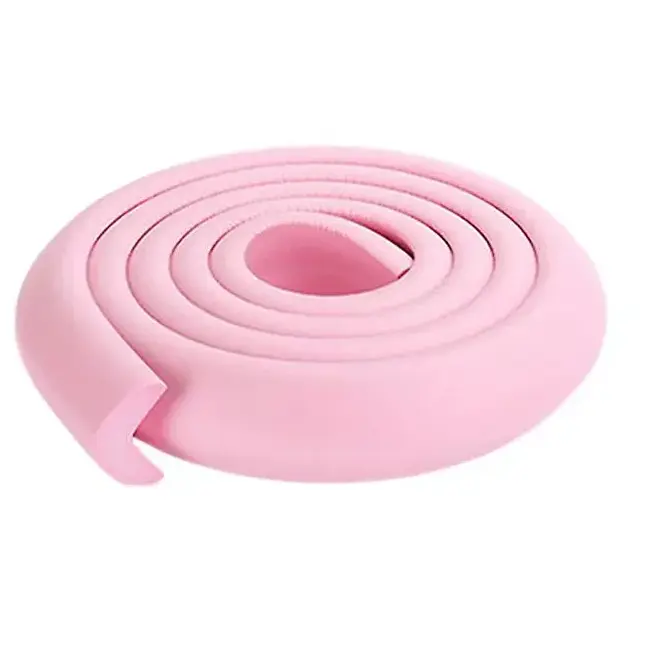 Banda protectie muchii si margini set 2 buc 40cm spuma roz pastel   carboysafety