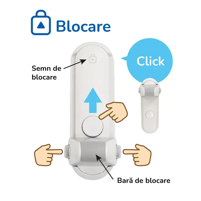 Blocator usa copii ,   sistem anti-deschidere usor de montat